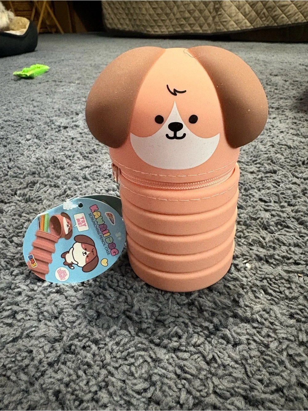 NWT Kawaii Dog Scrunching Pencil Pouch